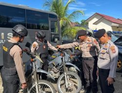 Jelang Mayday, Polres Tapteng Cek Kesiapan Peralatan Pengendalian Massa