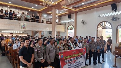 Dalam Rangka Minggu Kasih, Polres Sibolga Sambangi Gereja BNKP Sibolga, Himbau Jemaat Laporkan Aksi Premanisme