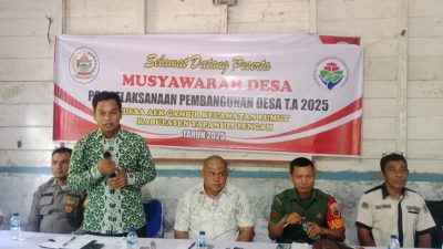 Desa Aek Gambir Adakan Musyawarah Pra pelaksanaan dan Penyaluran BLT DD TA 2025