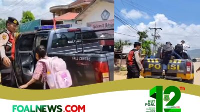 Polres Tapteng Rutin Beri Tumpangan Anak Sekolah di Jalur Minim Angkutan Umum