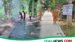 Pemerintah Desa Pastob Jae, Kecamatan Sorkam Barat Rehab Jalan Rabat Beton di Dusun I