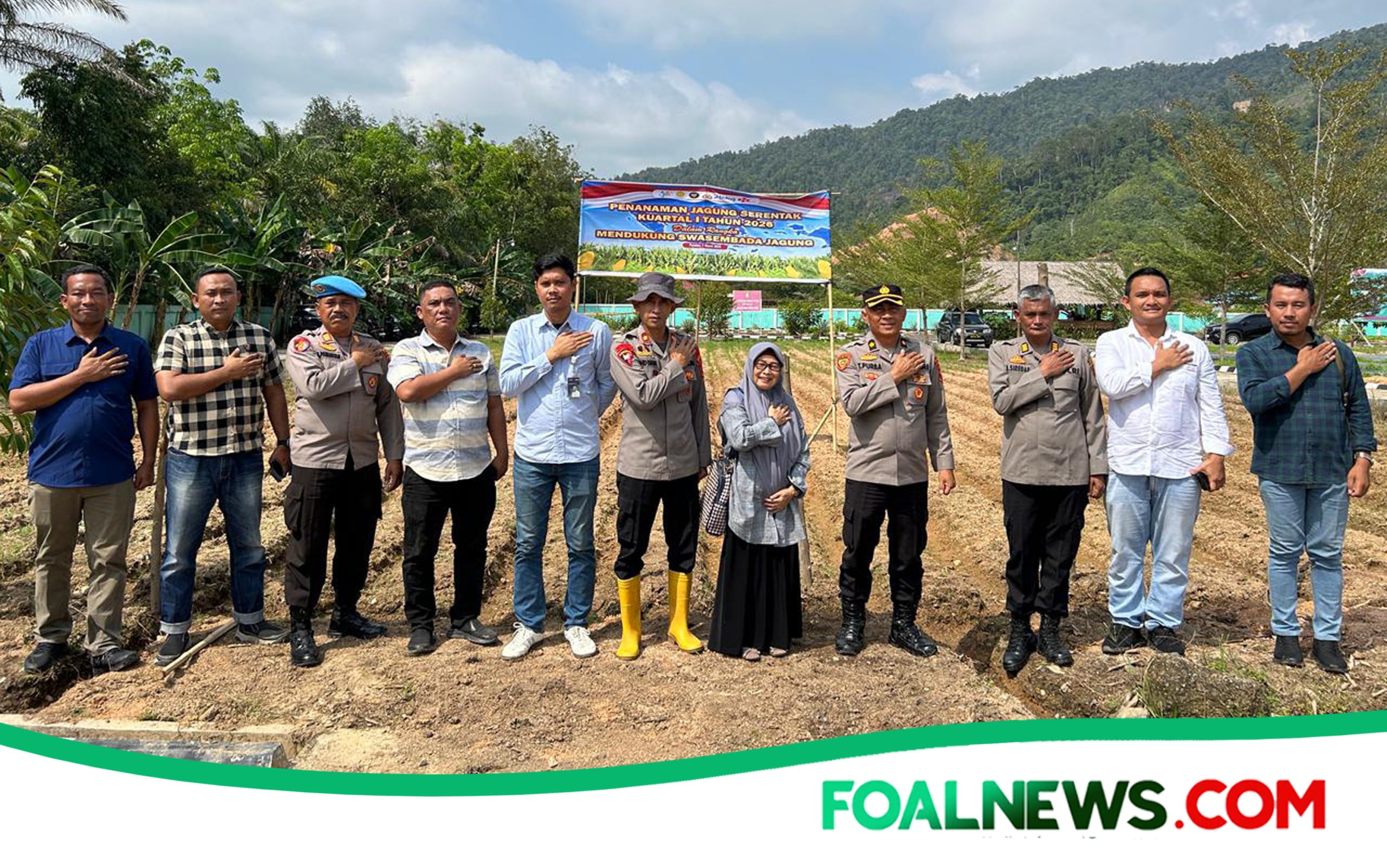 Ket gbr ; Kepolisian Resor (Polres) Tapanuli Tengah gelar kegiatan Tanam Raya Serentak Kuartal I Tahun 2026 yang digelar secara daring dan luring pada Sabtu (7/3/2026).