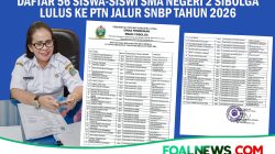 Prestasi Membanggakan, 56 Siswa-Siswi SMA N 2 Sibolga Lulus Ke PTN Jalur SNBP Tahun 2026