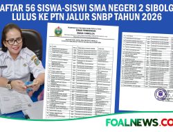 Prestasi Membanggakan, 56 Siswa-Siswi SMA N 2 Sibolga Lulus Ke PTN Jalur SNBP Tahun 2026