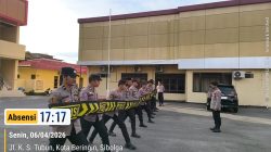 Menggalar Latihan Rutin Pengendalian Masa (Dalmas) Kegiatan Yang dilaksanakan di Lapangan Apel Mapolres Sibolga