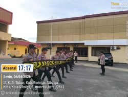 Menggalar Latihan Rutin Pengendalian Masa (Dalmas) Kegiatan Yang dilaksanakan di Lapangan Apel Mapolres Sibolga