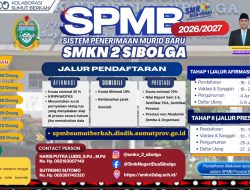 SMK Negeri 2 Sibolga Buka Sistim Penerimaan Murid Baru (SPMB) 2 Tahap
