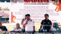 Pemerintah Desa Sigambo-gambo, Kecamatan Barus Adakan Musdesus Sekaligus Penetapan Pengurus BUMDes
